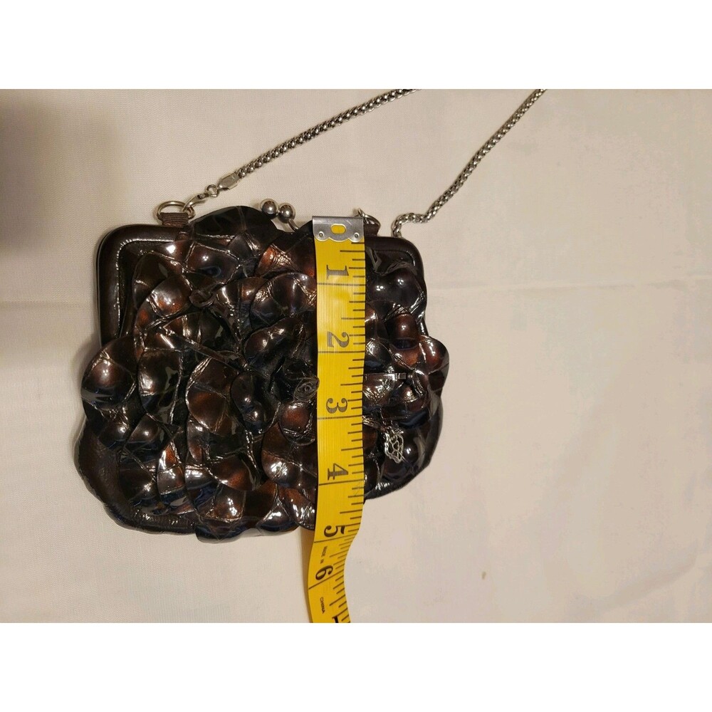 Brighton Roselie Leather Coin Purse Crossbody Black/Brown - Picture 8 of 8